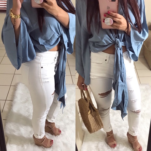 ‘KELSEY’ White High Waisted Jeans - Picture 3 of 3